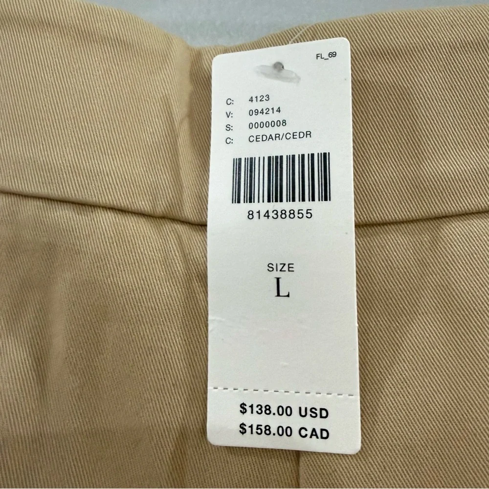NWT Anthropologie Exquise Pants Chino Rolled-Hem in Cedar Tan